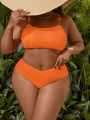 SHEIN Swim Vcay Plus Size Solid Color Swimsuit Suit