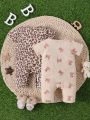 SHEIN Newborn Baby Boys' Leopard Print & Cute Bear Pattern Comfortable Romper