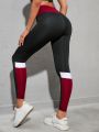 Yoga Basic Tri-Panel Yoga Leggings M-shaped Seam Booty Sculpt Tummy Control Gym Tights With Wide Waistband