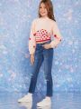 Tween Girls' Distressed Washed Jeans With Holes