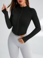 Yoga Basic Women's Zipper Front Raglan Sleeve Sports Jacket