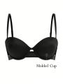 SHEIN Leisure Solid Color Hollow Out Thin Shoulder Strap Bra