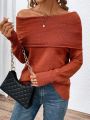 SHEIN Essnce Solid Cowl Neck Raglan Sleeve Sweater