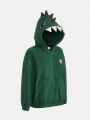 SHEIN Boys Cartoon Embroidery Drop Shoulder 3D Patched Hoodie