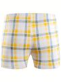 Men 3pcs Plaid Print Boxer Brief