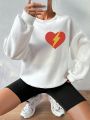 SHEIN Slayr Heart & Lightning Print Sweatshirt