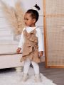 Baby Girls' Ruffle Decorated Long Sleeve 2-In-1 Dress