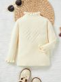 Baby Girls' Solid Color Ruffle Collar Sweater