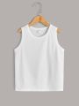 SHEIN Teen Boys' Casual Comfortable Solid Color Tank Top