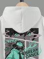 Big Boys' Casual Hooded Sweatshirt With Cartoon Pattern, Long Sleeve, Suitable For Autumn And Winter