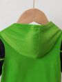 Baby Boys' Green Superman Hooded Jumpsuit, Handsome & Adorable