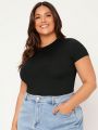 SHEIN CURVE+ Plus Size Round Neck Short Sleeve T-shirt