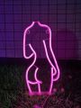 Led Neon Light Silhouette Of Woman's Back Wall Decoration For Bar, Party, Festival Atmosphere