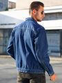 Manfinity Hypemode Men's Turn-down Collar Denim Jacket