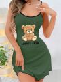 Bear Print Cami Sleep Dress