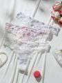 SHEIN 3pcs Bowknot Decorated Lace Thong Underwear