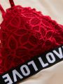 Love Jacquard Lace Lingerie Set (Valentine'S Day Style)