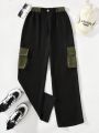 Teen Girl Flap Pocket Side Cargo Pants