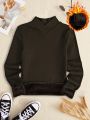 SHEIN Essnce Slim Fit Autumn And Winter Long Sleeve T-shirt With Added Fleece