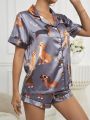 Women's Pajama Set With Dog Pattern