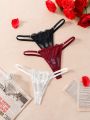 Valentines 3pcs/Set Women's Lace Thongs