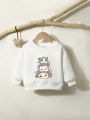 Baby Girl Cartoon Graphic Thermal Lined Sweatshirt