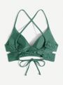 SHEIN Swim Vcay Women's Cross Back Bikini Top