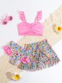 Young Girl 3pcs Swimsuit Set