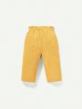 Cozy Cub Baby Girl Solid Color Ruffle Hem Long Pants Two-Piece Set