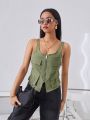 SHEIN ICON Zippered Pocket Vest