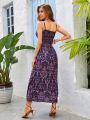 SHEIN VCAY Vacation Style Women's Long Split Hem Dress