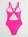 Women's One-piece Swimsuit With Heart Print