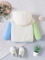 Infant Boys' Colorblock Hooded Jacket, Perfect For Travel And Casual Wear In Spring And Autumn