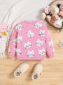 SHEIN Baby Girls Cartoon Pattern Sweater