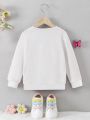 Girls' Letter Printed Fleece Sweatshirt