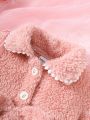 Fashionable And Elegant Plush Bowknot Decorated Baby Girl Dress