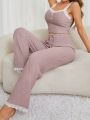 Women'S Lace Camisole And Pants Pajama Set