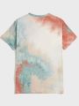 SHEIN Teenage Boys' Casual Streetwear Tie-Dye Text & Slogan Print T-Shirt