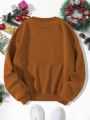 Women's Christmas Themed Fleece Lined Sweatshirt