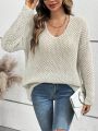 SHEIN Frenchy Women's Long Sleeve Hollow Out Sweater