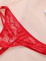 4pcs Perspective Lace Thong