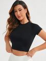 Women's Seamless Raglan Short Sleeve Sports T-Shirt