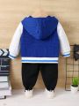 Baby Boys' Letter Print Striped Hoodie And Pants Set