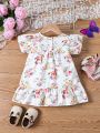 Baby Girls' Lovely Cartoon Animal Printed Short Sleeve Dress For Summer
