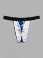 Men Random Banana Print Contrast Binding Jockstrap