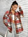 Plaid Print Drop Shoulder Shirt