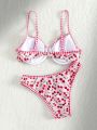 SHEIN Swim Mod Cherry Print Underwire Bikini Swimsuit Set