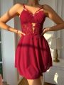 Women's Lace Bowknot Hollow Out Sleep Dress