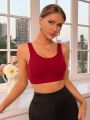 Yoga Basic Seamless Scoop Neck Sports Tank Top