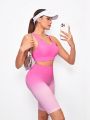 SHEIN VARSITIE Sports Yoga Basic Chest Cup  With TANK TOP